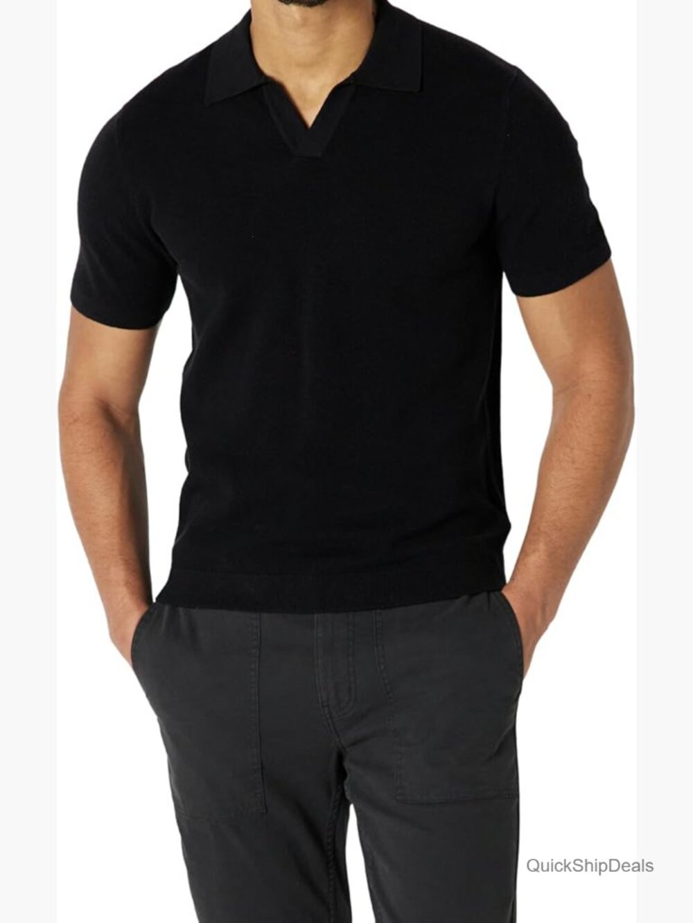 Regular-Fit Short-Sleeve Breathable Knit Cotton Nylon Polo Sweater